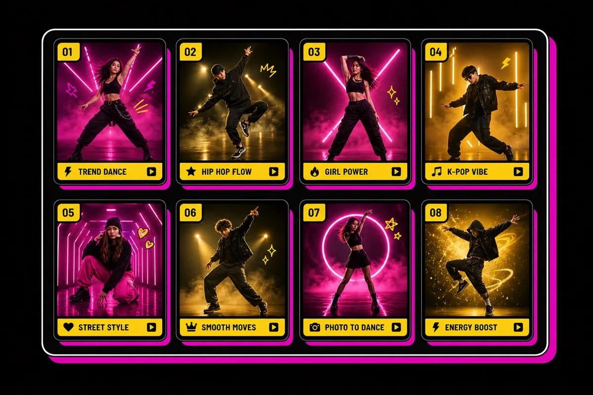 Photo dance template collage preview